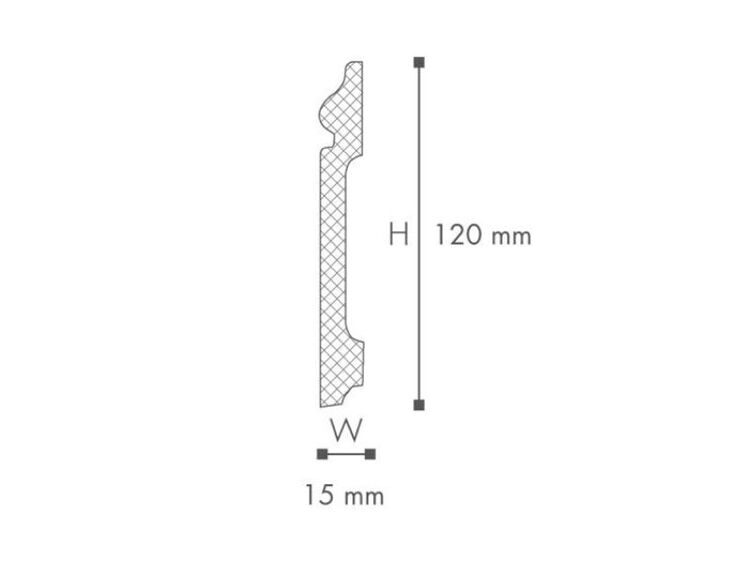 FL2 плинтус Wallstyl NMC 120х15х2000 мм