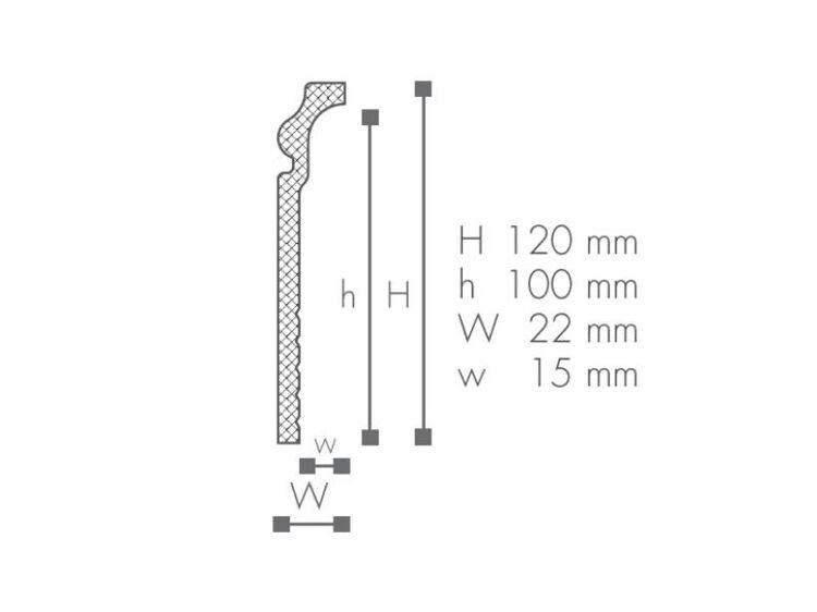 CF3 плинтус Wallstyl NMC 120х22х2000 мм